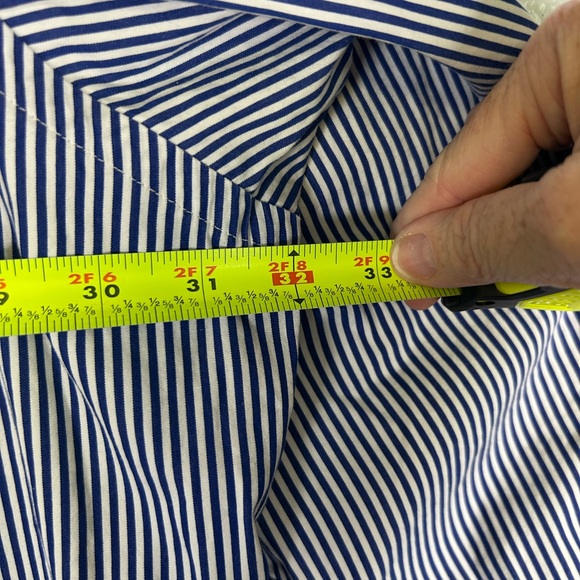 Polo Ralph Lauren Navy‎ Striped Regent Classic Fit Men's Shirt Size 36/37 Tall - Picture 3 of 9